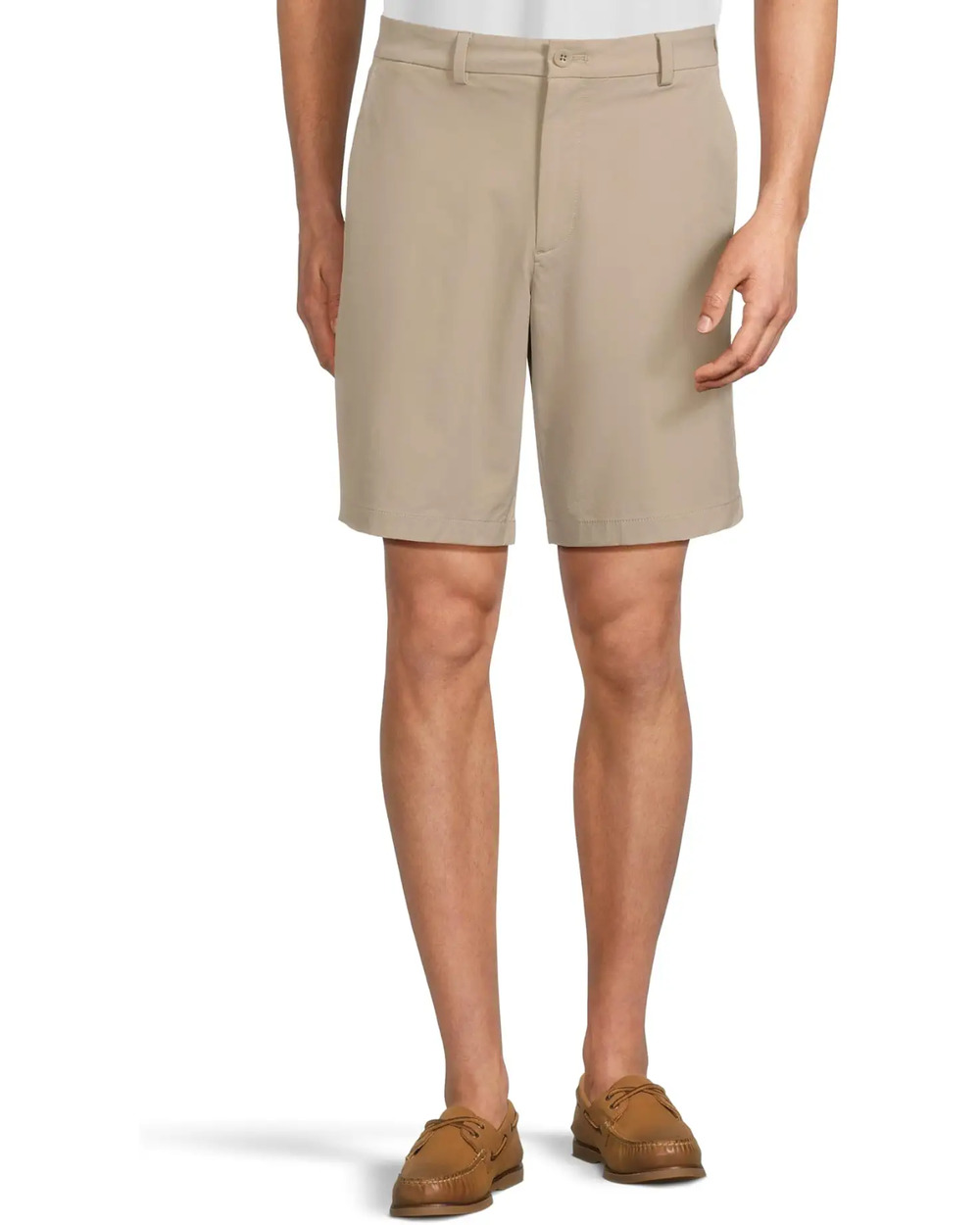Vineyard Vines 9" On The Go Shorts Mens 32 Cotton Blend Beige Zip Pockets